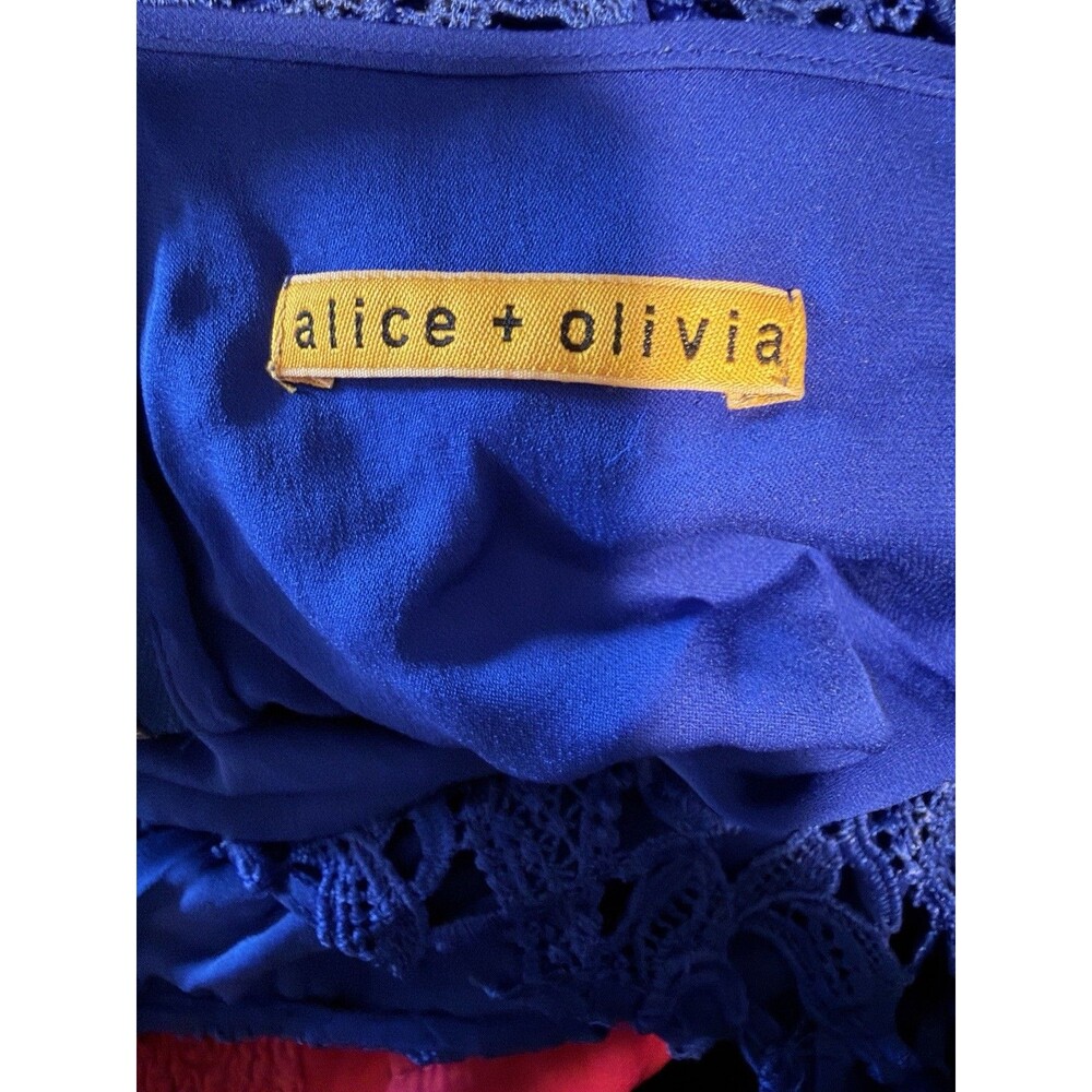 Alice+Olivia XS/2 Clover Lace Backless Dress Bodycon Silk Cocktail Formal Sexy - Picture 4 of 16